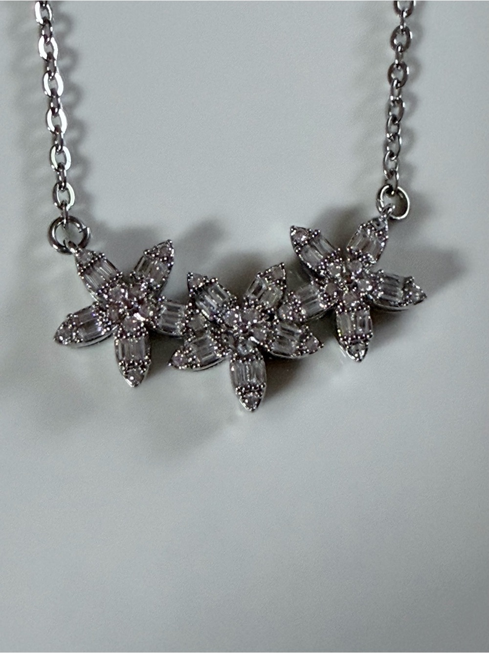 Silver Floral Cluster Pendant Necklace - Women Jewelry